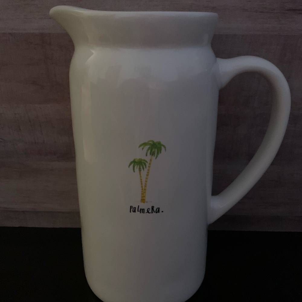 Rae Dunn Artisan Magenta Palmera White Pour Pitche